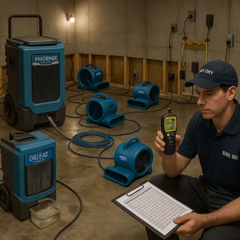 Structural Drying and Dehumidification process in Celada, PR